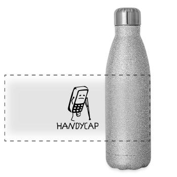 Handicap - Gourde isotherme panoramique pailletée 500 ml - paillettes argentées - Devant