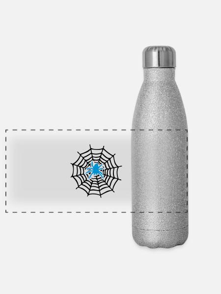 Spider - Panoramic Glitter Thermal Bottle 500 ml - silver glitter - Front