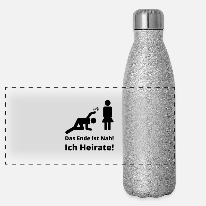 Das Ende ist Nah! Ich Heirate! Panorama Glitzer Isolierflasche 500 ml