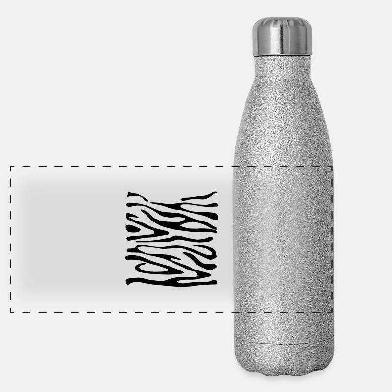 Zebra-Druck 2 Panorama Glitzer Isolierflasche 500 ml