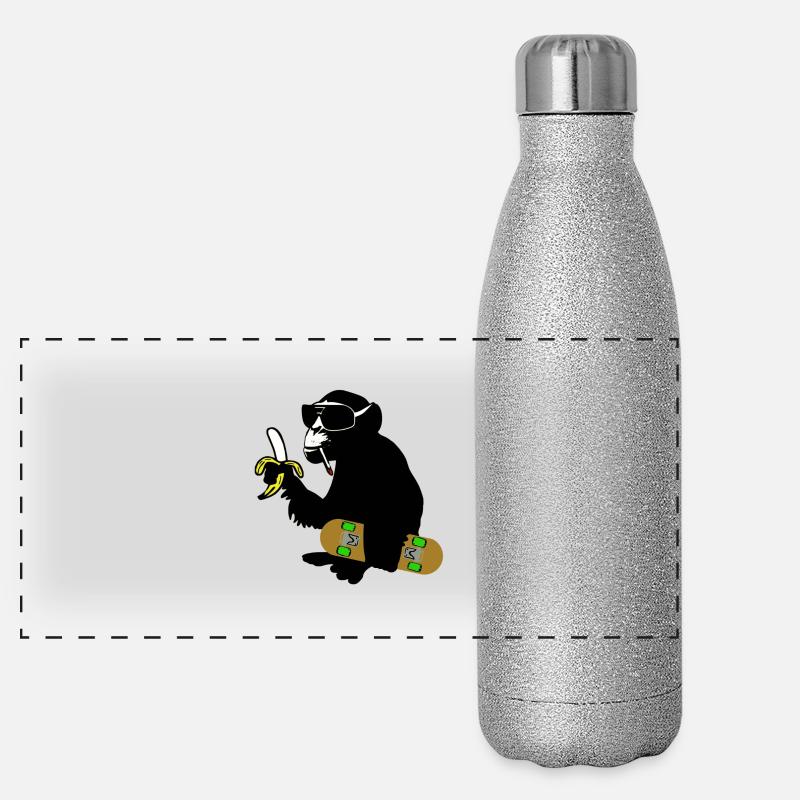 skateboard monkey Panorama Glitzer Isolierflasche 500 ml