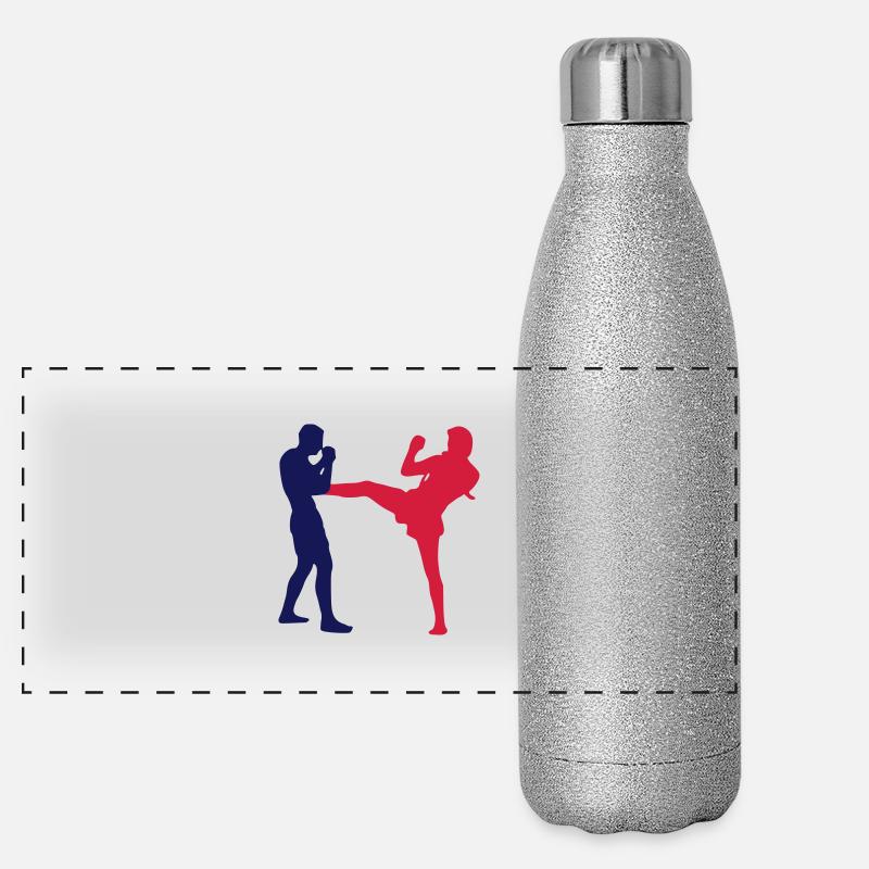 Muay Thai front kick Gourde isotherme panoramique pailletée 500 ml