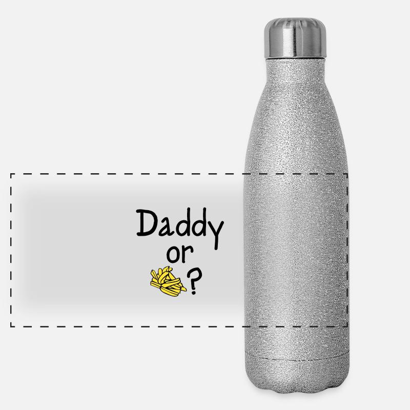 Daddy oder Chips? Panorama Glitzer Isolierflasche 500 ml