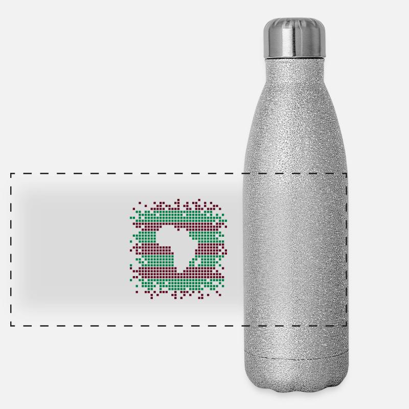 Afrika Pixel Design Panorama Glitzer Isolierflasche 500 ml