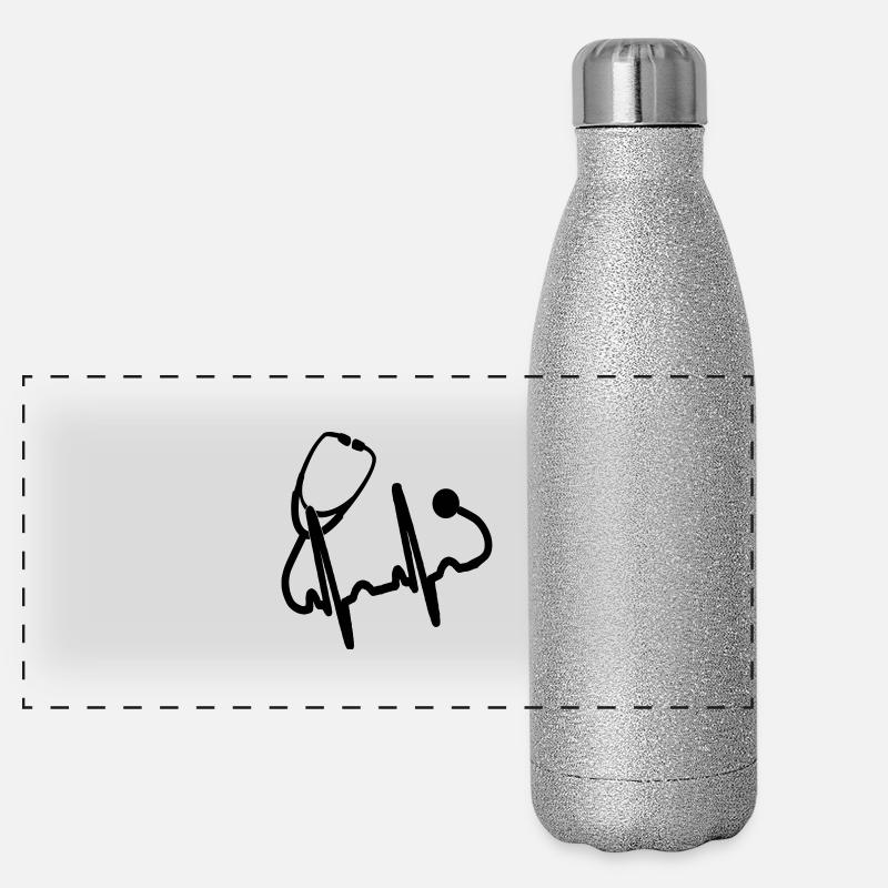 Stethoskop, EKG Panorama Glitzer Isolierflasche 500 ml