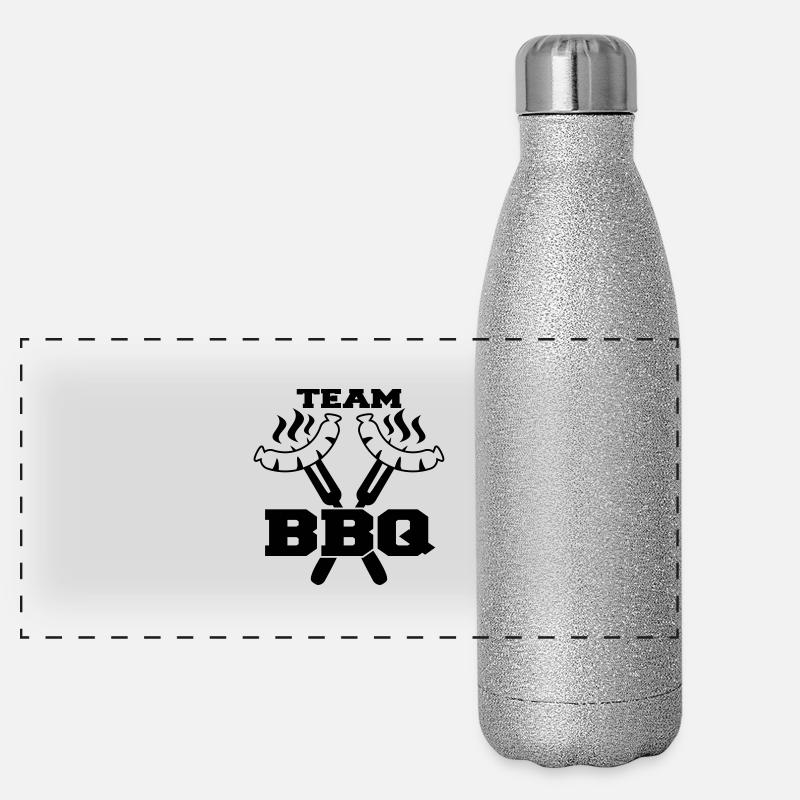 Team BBQ Logo Panorama Glitzer Isolierflasche 500 ml