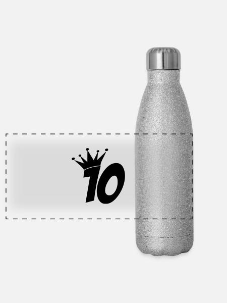 10 - Panorama Glitzer Isolierflasche 500 ml - Silber Glitzer - Vorne