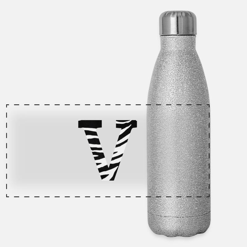 Lettre v zèbre Gourde isotherme panoramique pailletée 500 ml