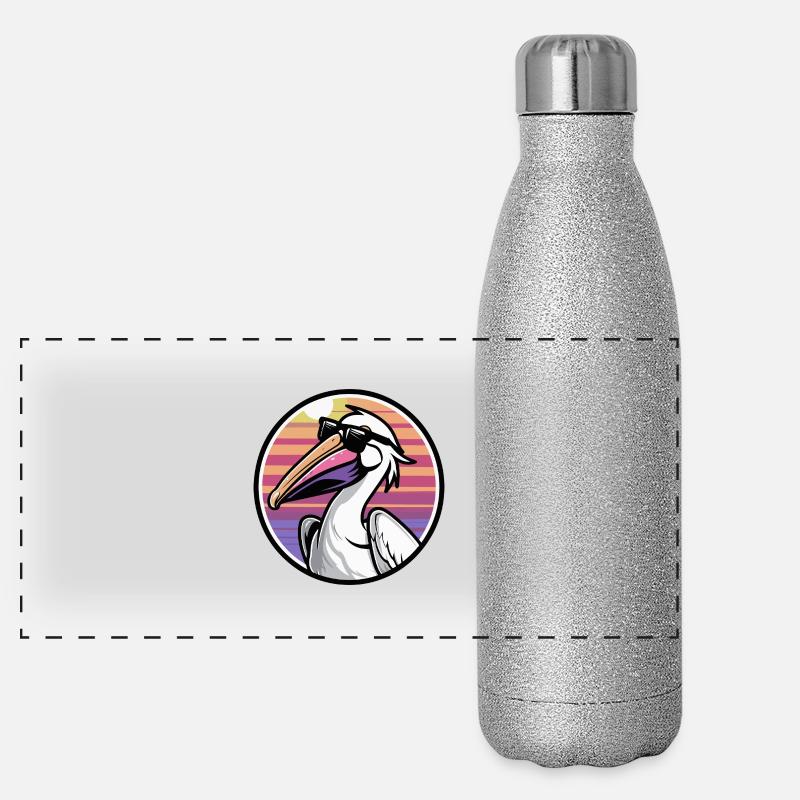Pelican Bird Cool Comic Panoramic Glitter Thermal Bottle 500 ml
