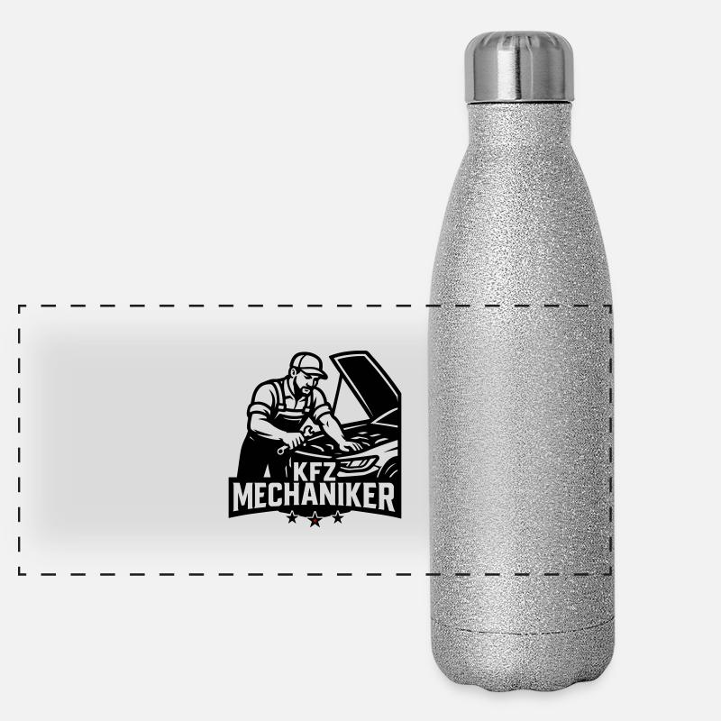 Kfz Mechaniker Panorama Glitzer Isolierflasche 500 ml