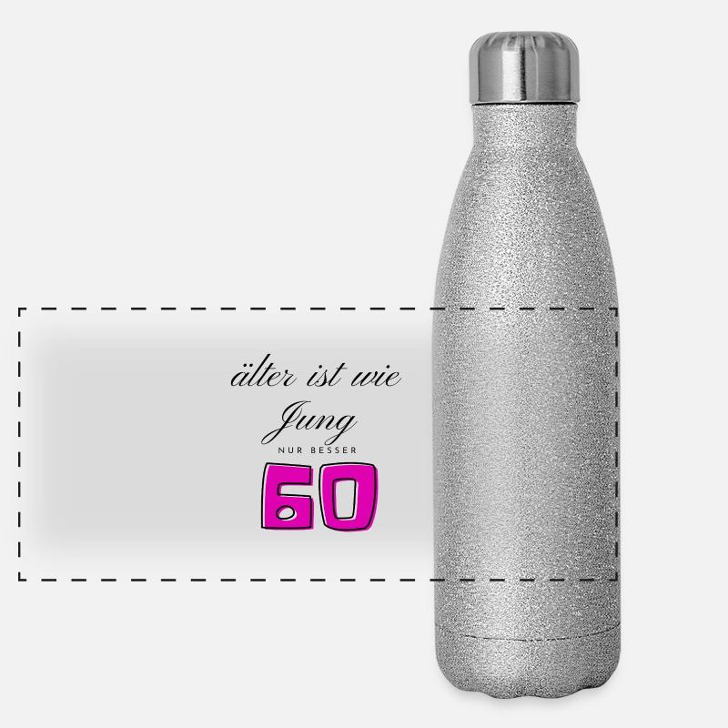 60. Geburtstag Panorama Glitzer Isolierflasche 500 ml
