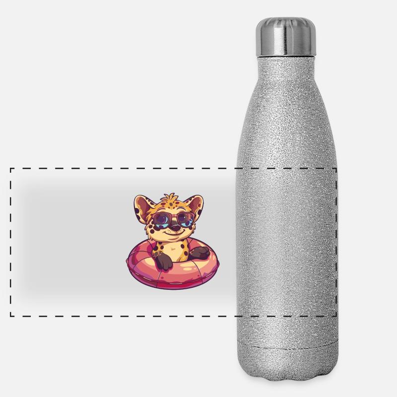 Hyäne Comic Cool Panorama Glitzer Isolierflasche 500 ml