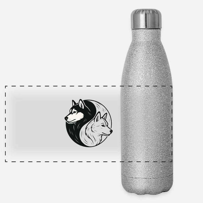 Husky Yin Yang Panorama Glitzer Isolierflasche 500 ml