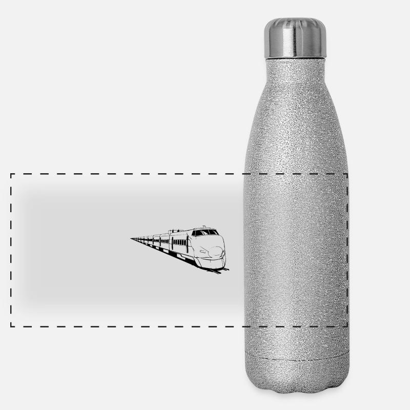 Eisenbahn Lok Design Panorama Glitzer Isolierflasche 500 ml