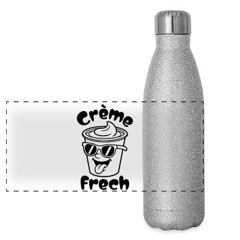 Crème Frech - Panorama Glitzer Isolierflasche 500 ml - Silber Glitzer - Vorne