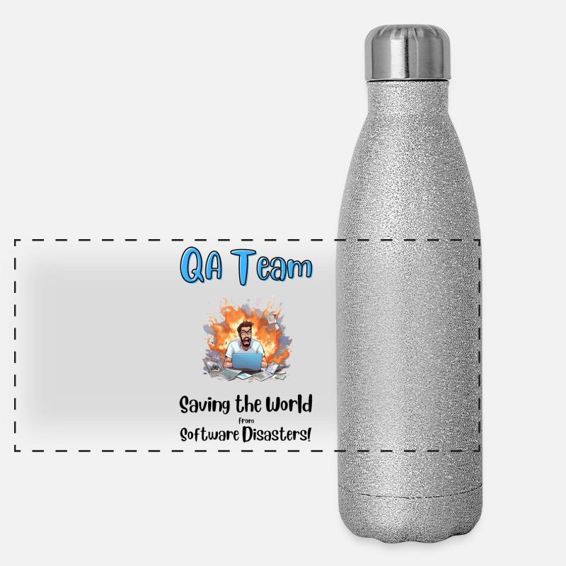 QA Team - Saving the World from Software Disasters Panoramic Glitter Thermal Bottle 500 ml