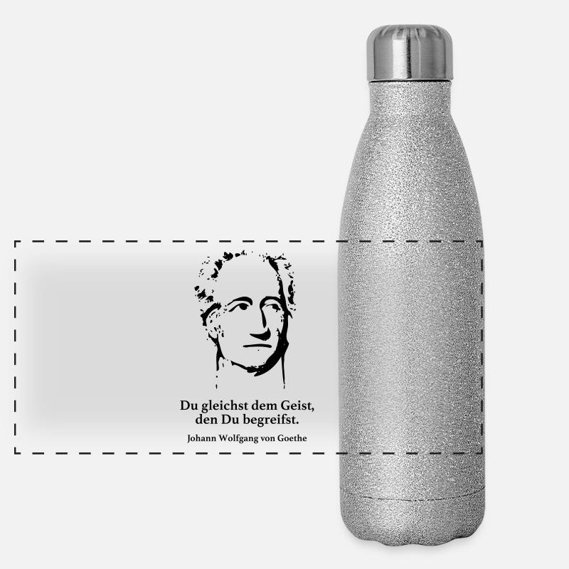 Goethe: Du gleichst dem Geist, den Du begreifst. Panorama Glitzer Isolierflasche 500 ml