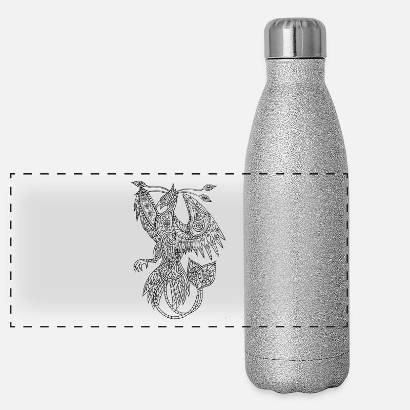 Aufstieg des Phönix Panorama Glitzer Isolierflasche 500 ml