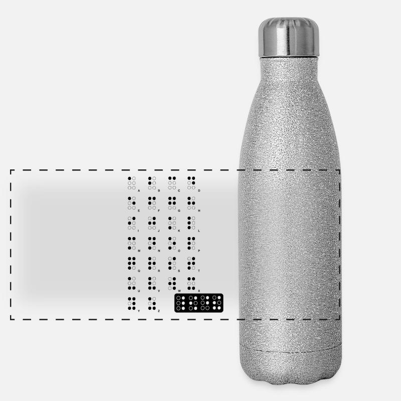 Braille blak Panorama Glitzer Isolierflasche 500 ml
