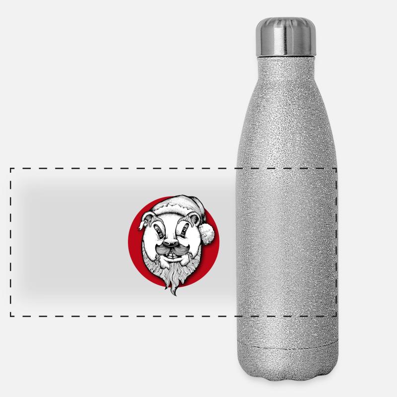 Happy Christmas design Panoramic Glitter Thermal Bottle 500 ml