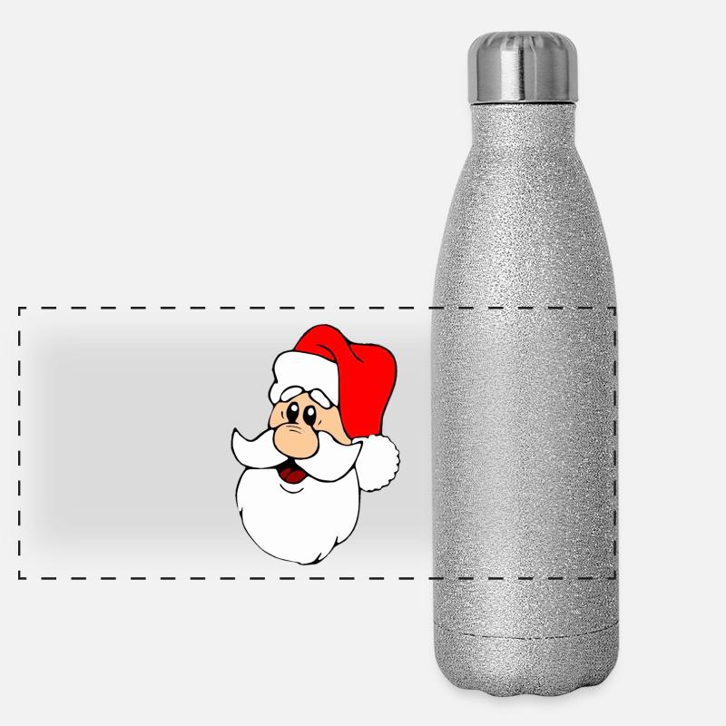 Père Noël avec bouchon Gourde isotherme panoramique pailletée 500 ml