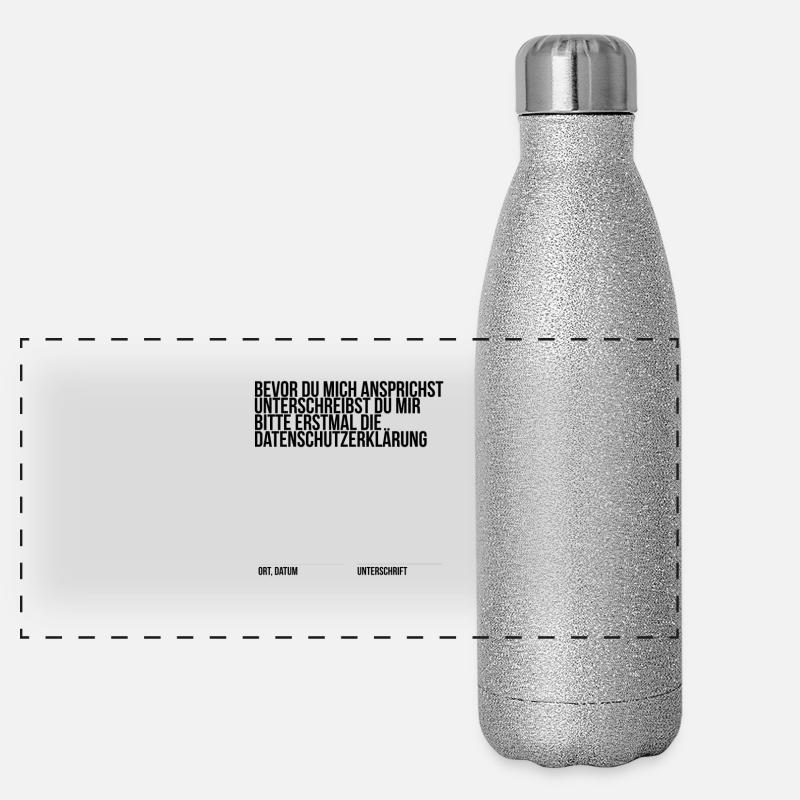 Datenschutz Fun Shirt Panorama Glitzer Isolierflasche 500 ml
