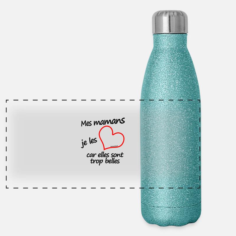 mes mamans je les aime Gourde isotherme panoramique pailletée 500 ml
