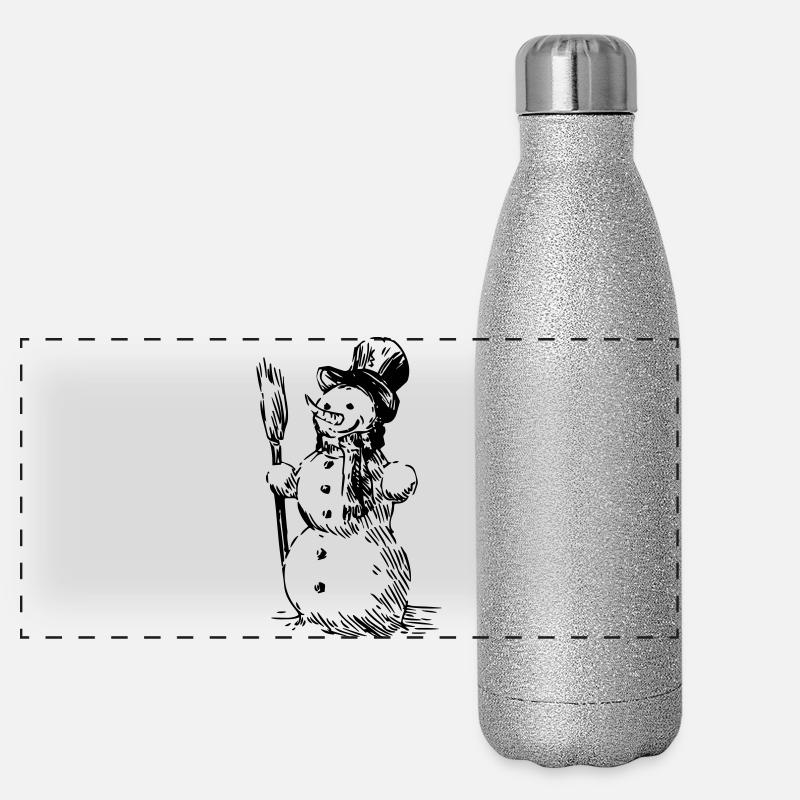 Schneemann Panorama Glitzer Isolierflasche 500 ml