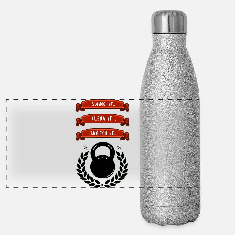 Kettlebell Commandements Swing Clean Snatch Gym Gourde isotherme panoramique pailletée 500 ml