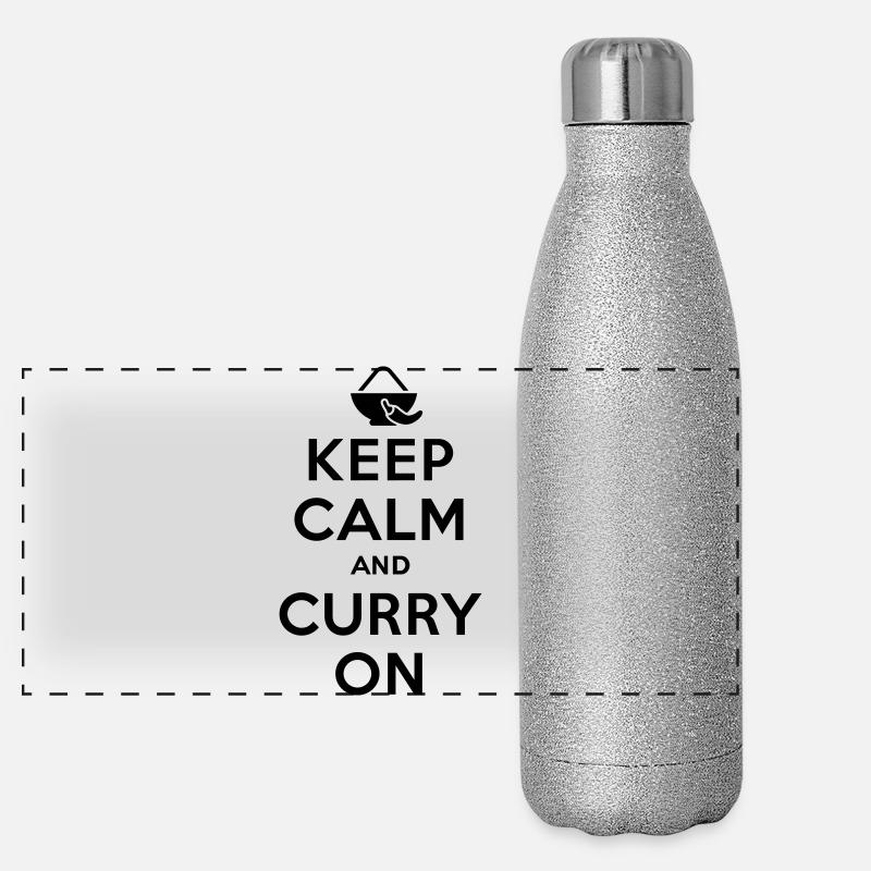 Keep calm and curry on Gourde isotherme panoramique pailletée 500 ml