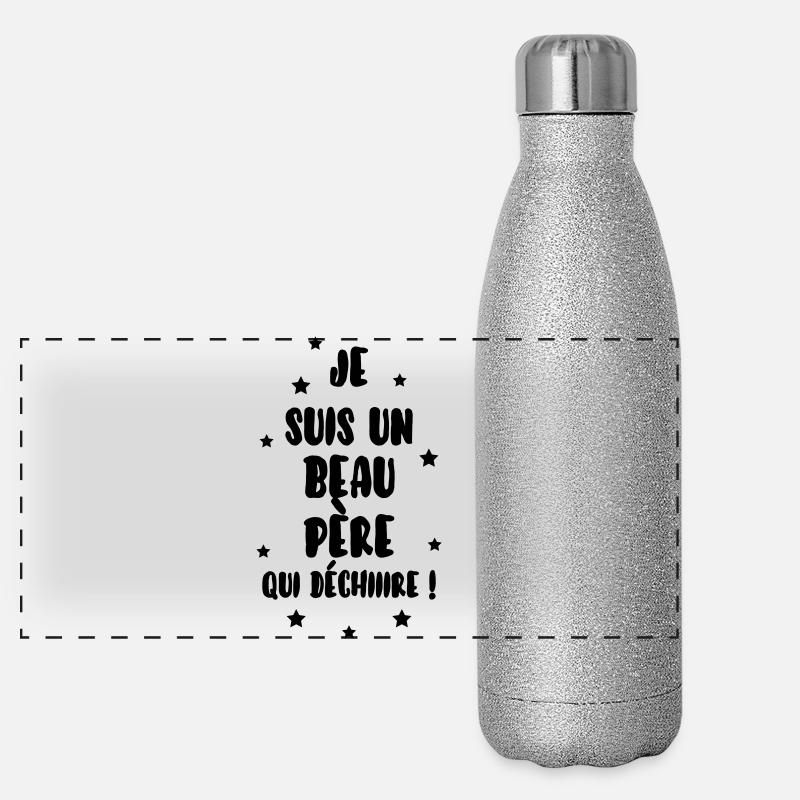Stiefvater / Stiefmutter / Ehe / Familie Panorama Glitzer Isolierflasche 500 ml