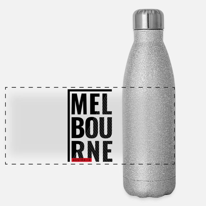 Melbourne Australien Typografie Design Panorama Glitzer Isolierflasche 500 ml