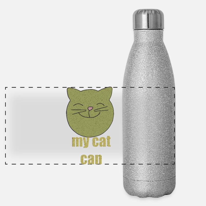 my cat can - Panorama Glitzer Isolierflasche 500 ml - Silber Glitzer