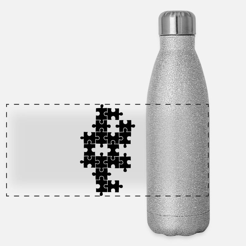 Black puzzle Panoramic Glitter Thermal Bottle 500 ml