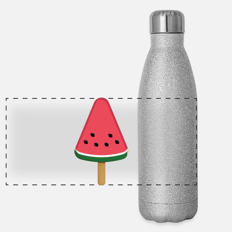 Tranche de popsicle à la pastèque Gourde isotherme panoramique pailletée 500 ml