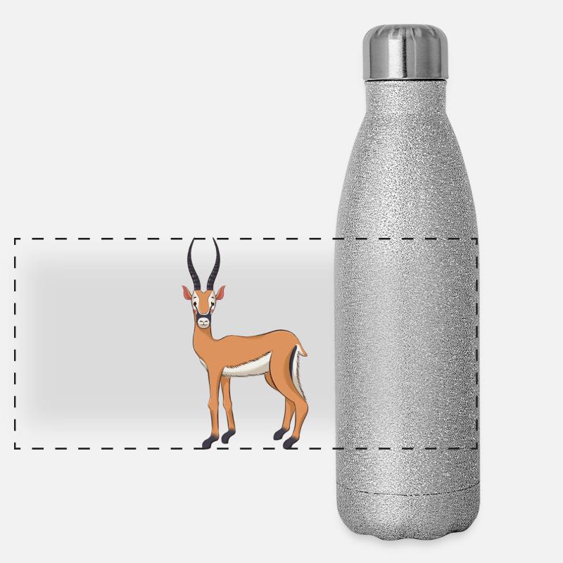 Antelope - Panoramic Glitter Thermal Bottle 500 ml - silver glitter