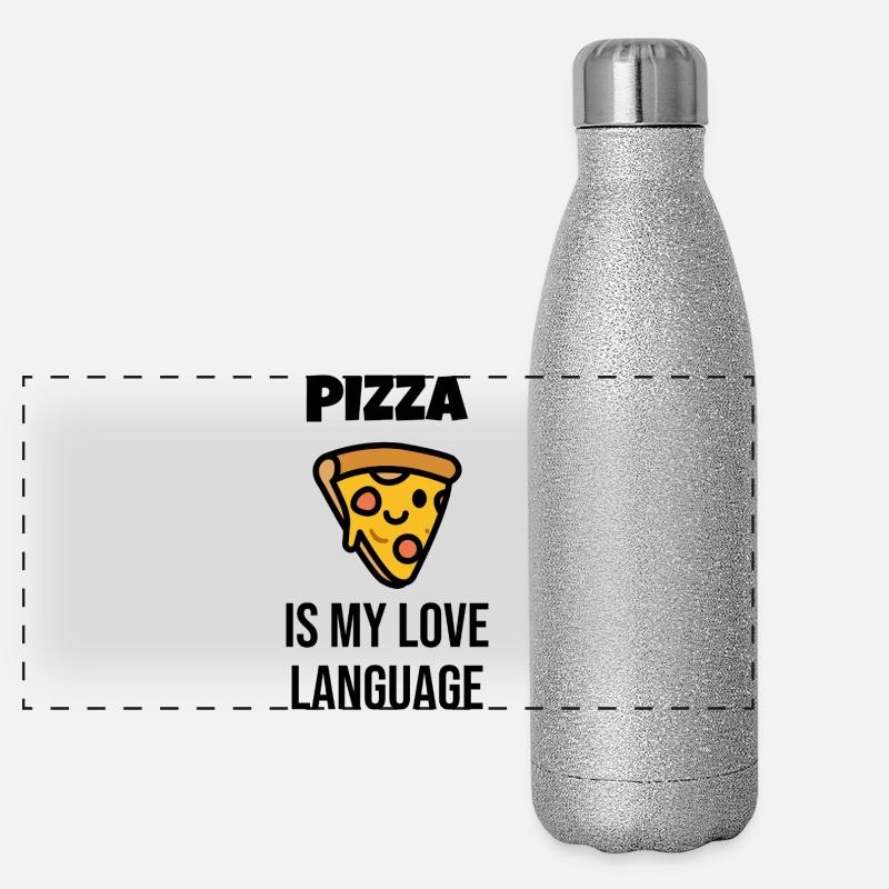  Pizza Slice Character Panoramic Glitter Thermal Bottle 500 ml