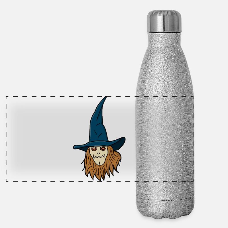 Scarecrow Witch - Panoramic Glitter Thermal Bottle 500 ml - silver glitter