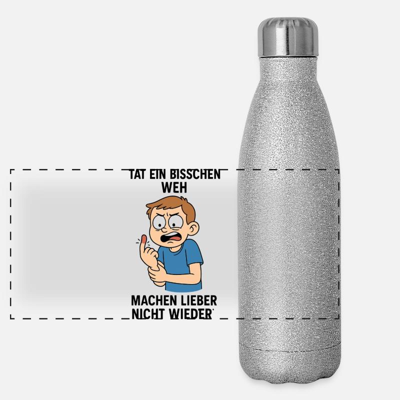 Nicht Wieder Weh Cartoon Junge Panorama Glitzer Isolierflasche 500 ml