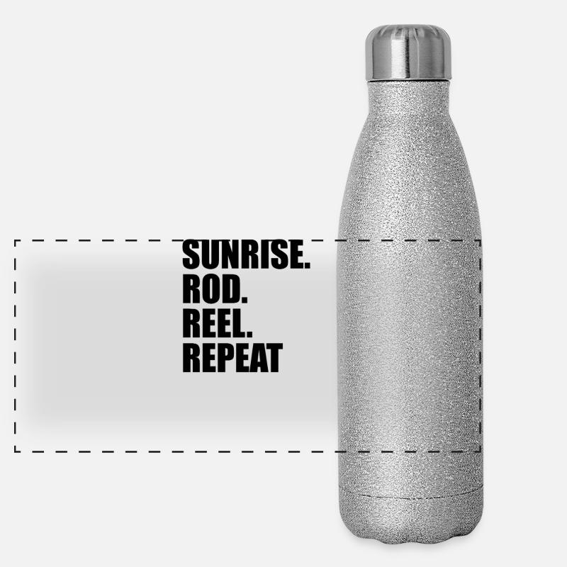 Sunrise Rod Reel Repeat Panoramic Glitter Thermal Bottle 500 ml
