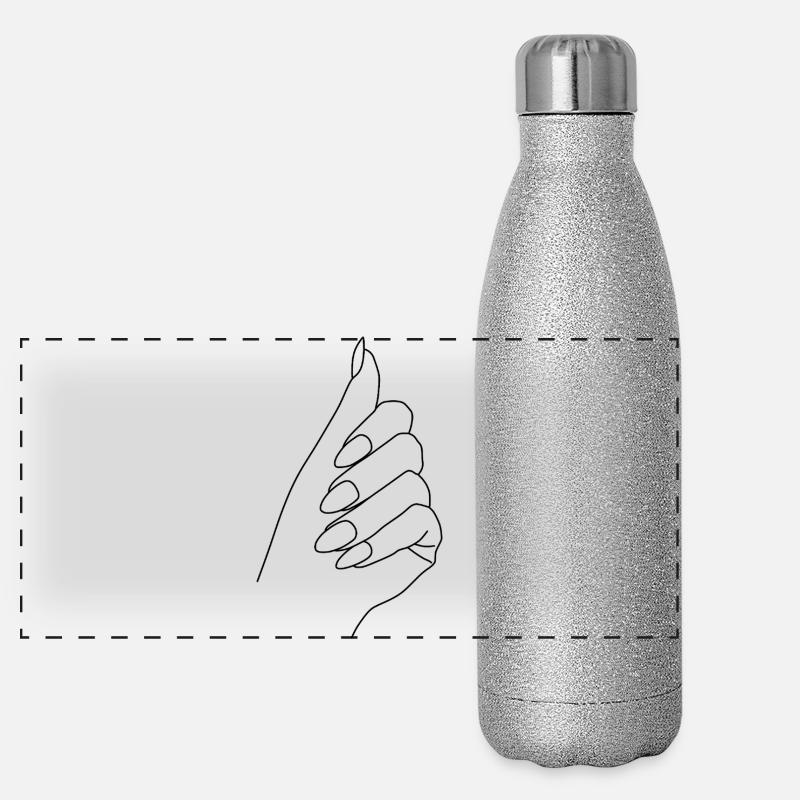 hand outline Panoramic Glitter Thermal Bottle 500 ml