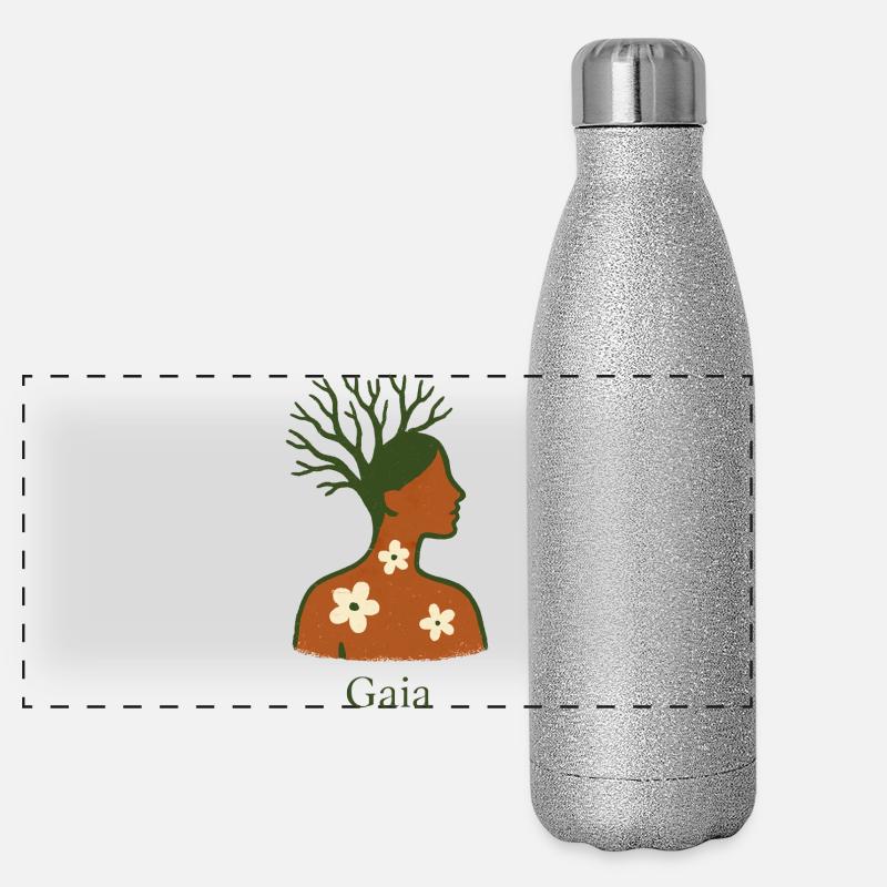 Gaia – Mutter Natur – Baum des Lebens Panorama Glitzer Isolierflasche 500 ml