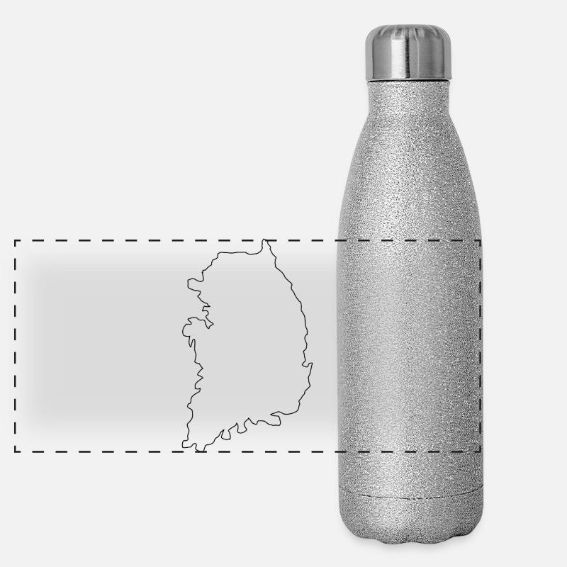 Carte de la Corée du Sud Gourde isotherme panoramique pailletée 500 ml