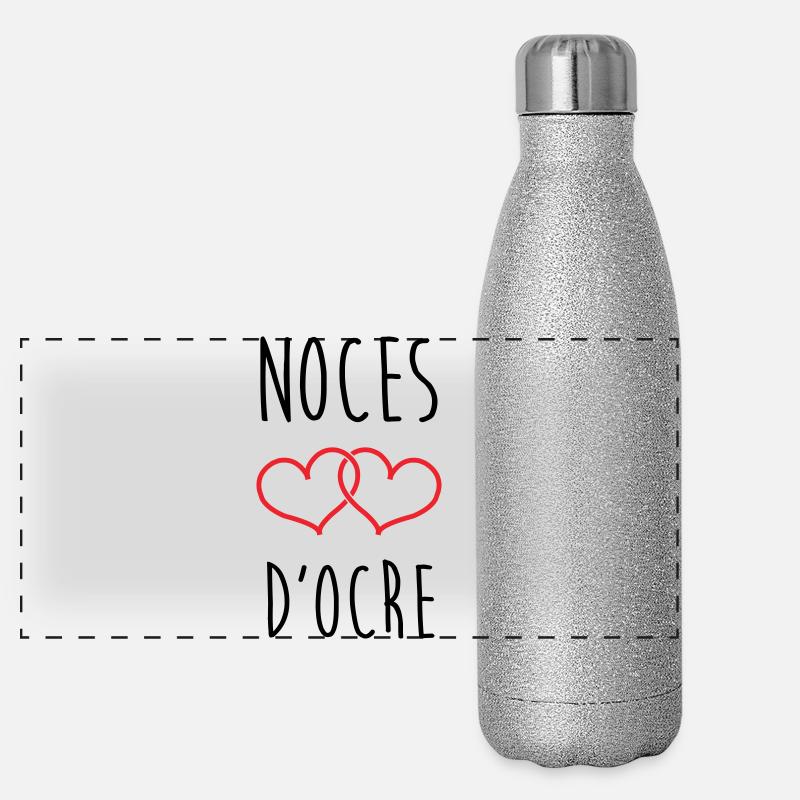 Noces d'Ocre 71 ans de mariage Gourde isotherme panoramique pailletée 500 ml