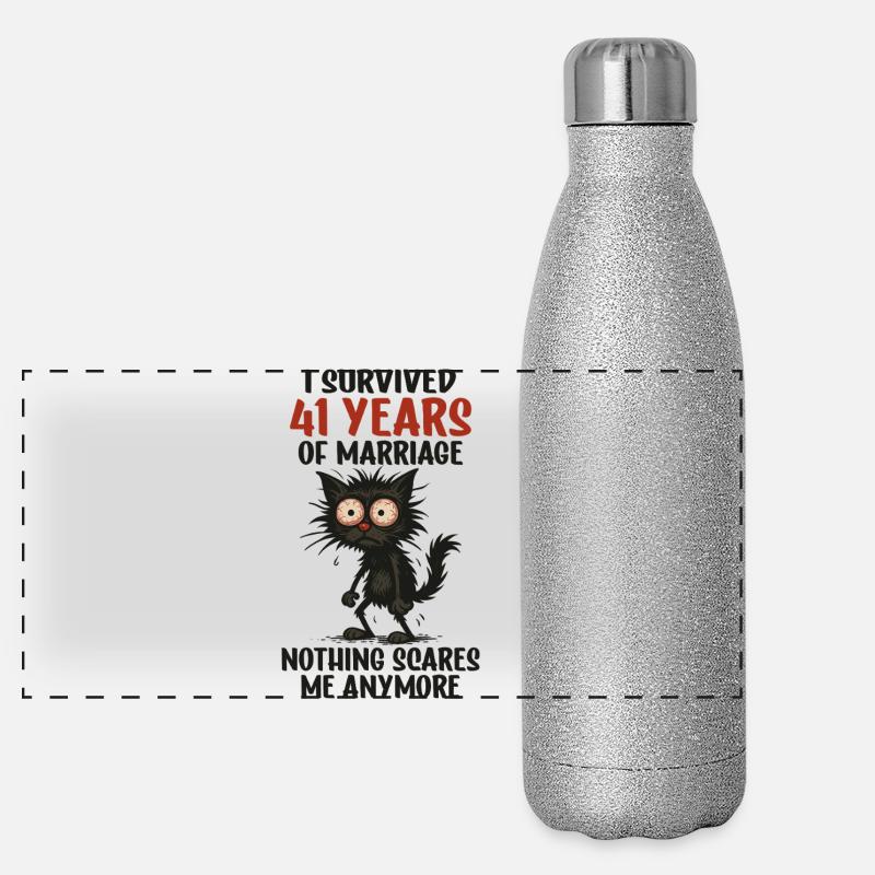 41 Hochzeitstag Geschenk Mann Frau Ehemann Ehefrau Panorama Glitzer Isolierflasche 500 ml