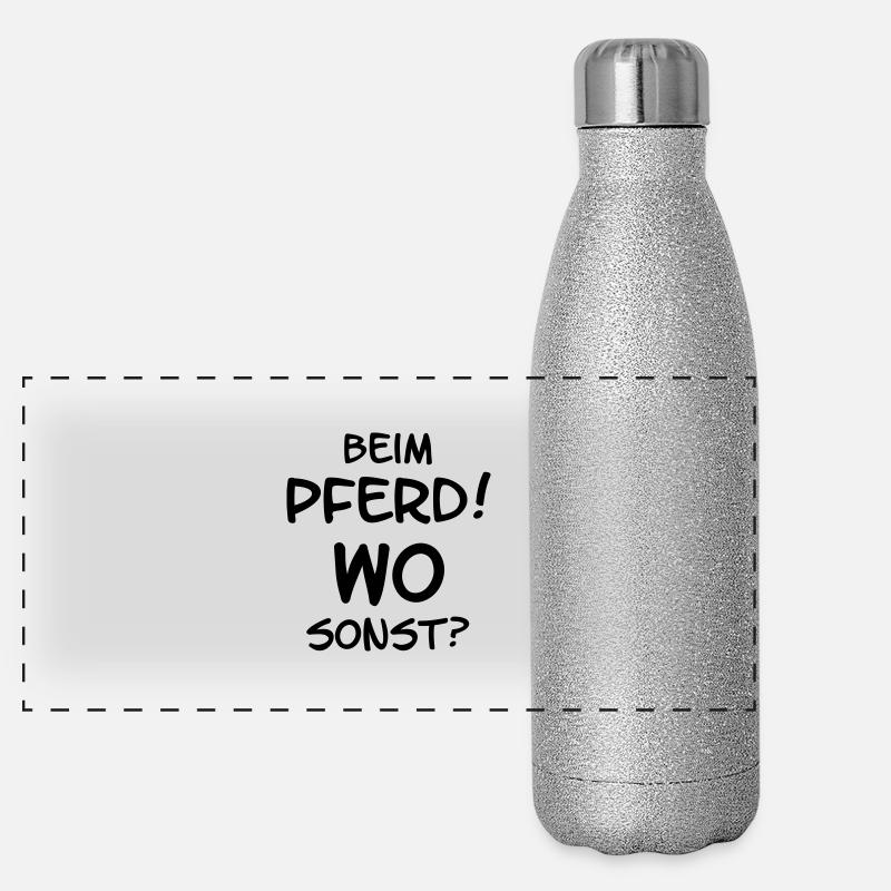 beim Pferd wo sonst Panorama Glitzer Isolierflasche 500 ml