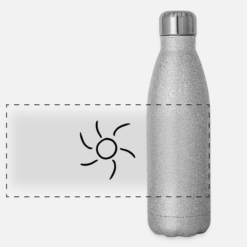 soleil - Gourde isotherme panoramique pailletée 500 ml - paillettes argentées