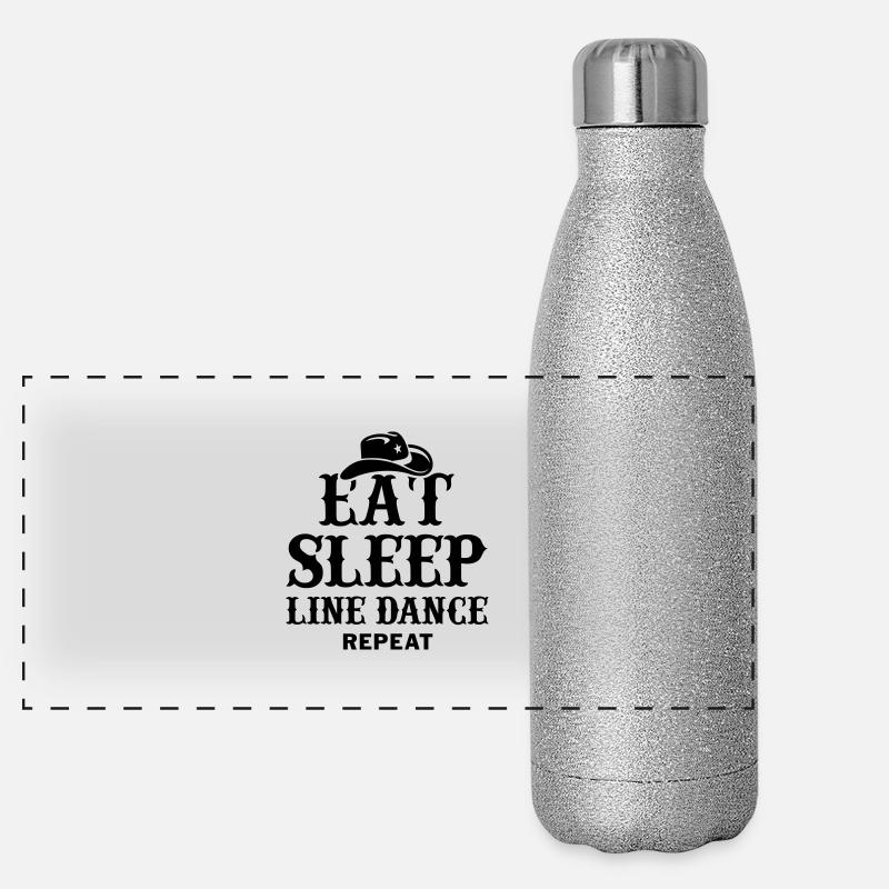 EAT SLEEP LINE DANCE Panorama Glitzer Isolierflasche 500 ml