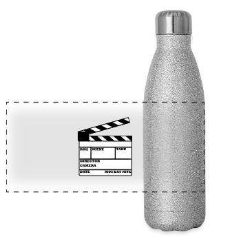filmklappe - Panoramic Glitter Thermal Bottle 500 ml - silver glitter - Front