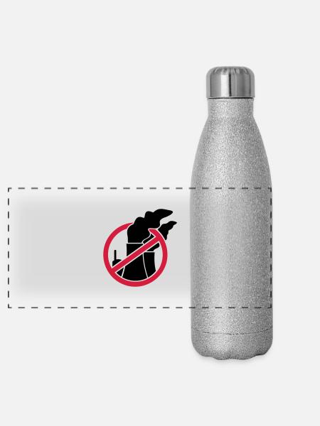 Atomkraft - Panorama Glitzer Isolierflasche 500 ml - Silber Glitzer - Vorne
